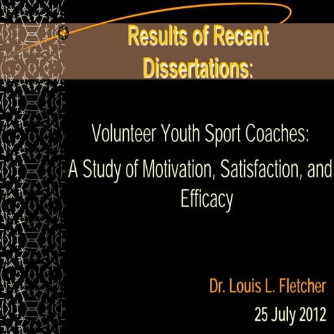 Volunteer Youth Sport Coaches Dr. Fletcher MGM Grand 25 July 2012
