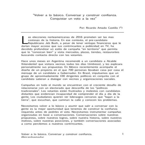 "Volver a lo básico"