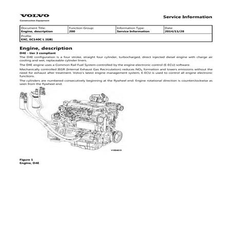 Volvo EC140C L (EC140CL) Excavator Service Repair Manual Instant Download.pdf