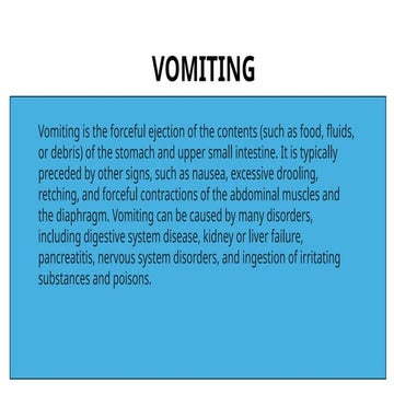 vomiting, a common symptoms indicating gi tract disturbance | PPTX