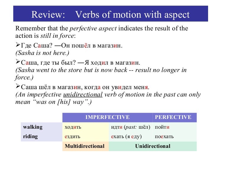Basic verbs of motion in the past, present and future Basic verbs of motion in the past, present and future