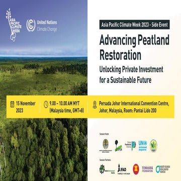 Exploring Investment Opportunities in Peatland Conservation and Restoration