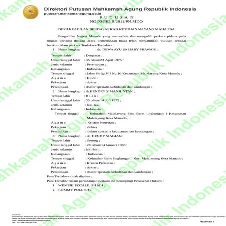 Vonis dr. dewa ayu sasiary prawani sp.og 90_pid.b_2011_pn.mdo