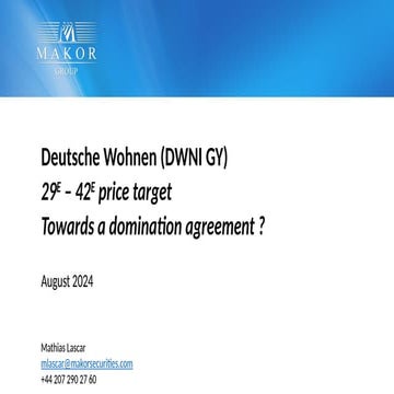 Deutsche Wohnen case study on the likelyhood of a domination agreement from V...