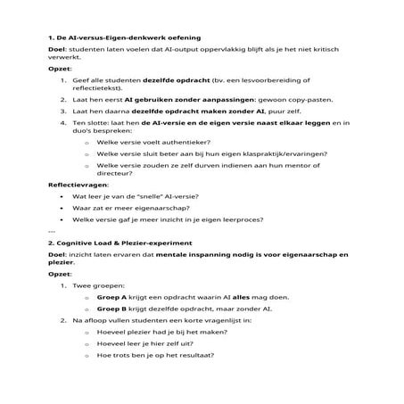 Voorbeeldoefeningen voor student-leraren - AI in de lerarenopleiding