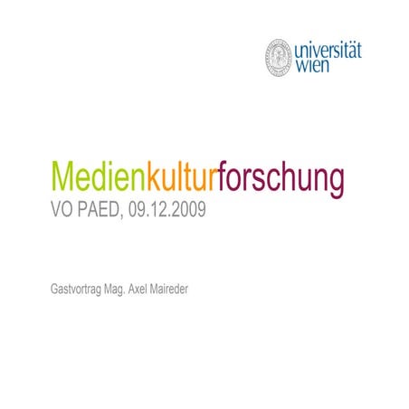 VO PAED Medienkulturforschung