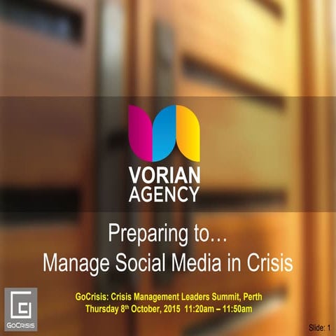 Vorian agency crisis managment leaders summit thur 8th oct 2015