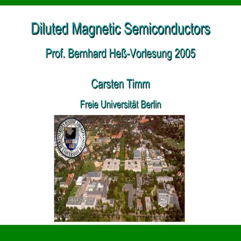 Diluted Magnetic Semiconductors
