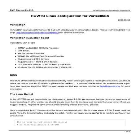 Vortex86 Sx Linux How To