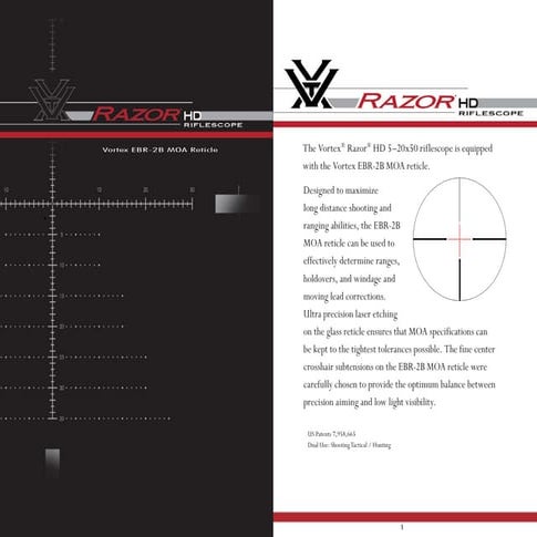 VORTEX RAZOR HD 5-20x50 EBR-2B MOA Reticle Subtensions | Optics Trade | PDF
