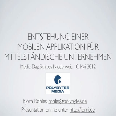 Entstehung einer mobilen App für mittelständische Unternehmen