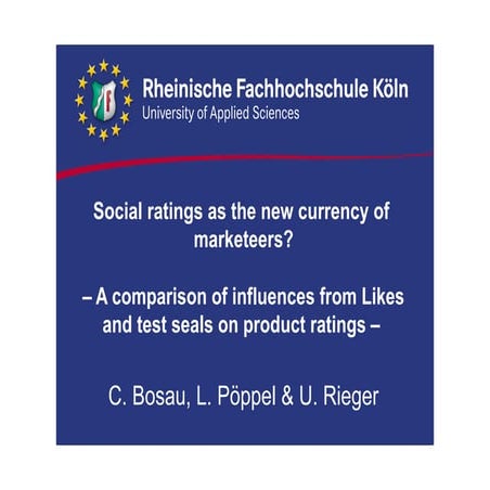 Social ratings as the new currency of marketeers? - Presentation GOR 2015