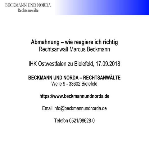 Abmahnung wegen Wettbewerbsverstoß, Urheberrechts- oder Markenrechtsverletzung - Wie reagiere ich richtig