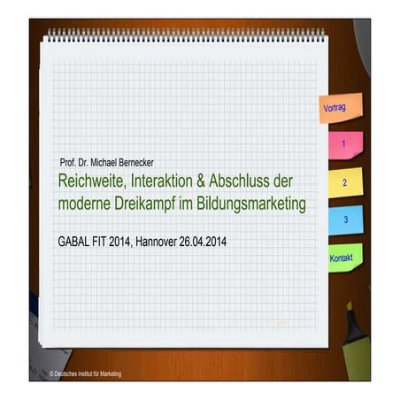 Bildungsmarketing - Prof. Dr. Michael Bernecker - GABAL FIT 2014