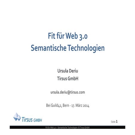 Fit für Web 3.0 - Semantische Technologien