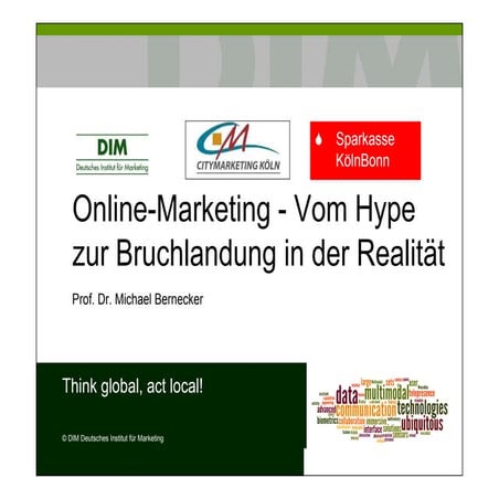 Vortrag Online-Marketing - Prof. Dr. Michael Bernecker - CityMarketing