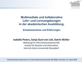 Multimediale und kollaborative Lehr- und Lernumgebungen in der akademischen A...