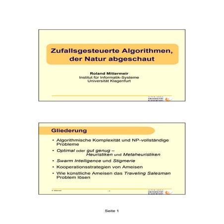 Zufallsgesteuerte Algorthmen - der Natur abgeschaut