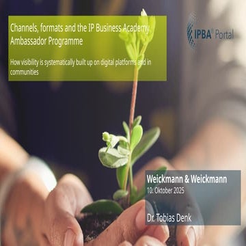 Presentation by Tobias Denk at the Expert Exchange at Weickmann & Weickmann