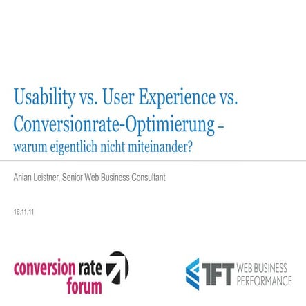 Usability vs. User Experience vs. CRO - warum eigentlich nicht miteinander?