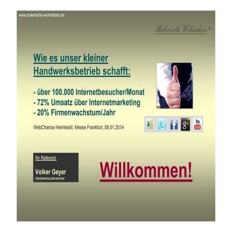 Malerische Wohnideen - Online-Marketing bei einem kleinen Handwerksbetrieb