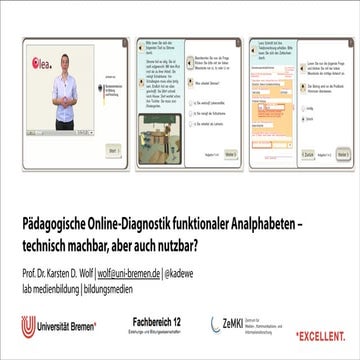 Pädagogische Online-Diagnostik funktionaler Analphabeten –  technisch machbar, aber auch nutzbar?