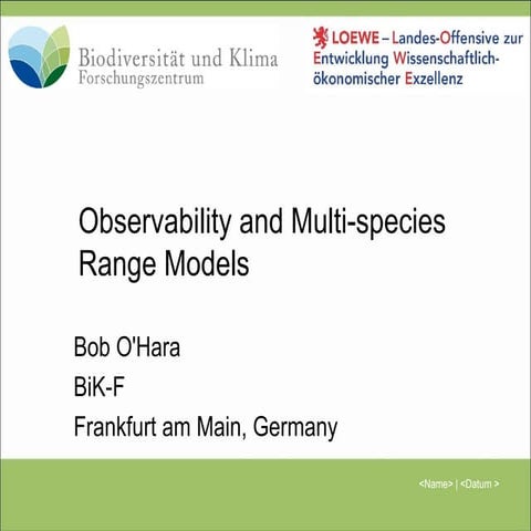 Multispecies Distribution Models