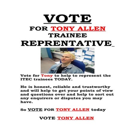 Vote Tony By Michael