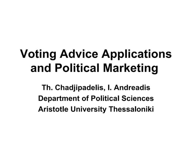 Voting advice applications and political marketing