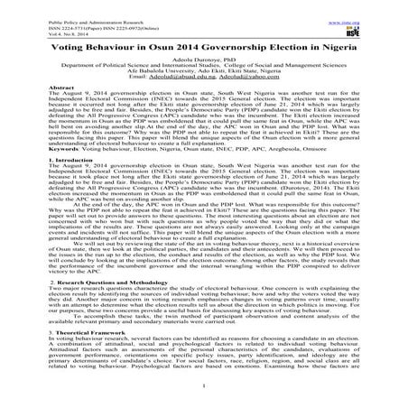Determinants of voting behaviour in india | PDF
