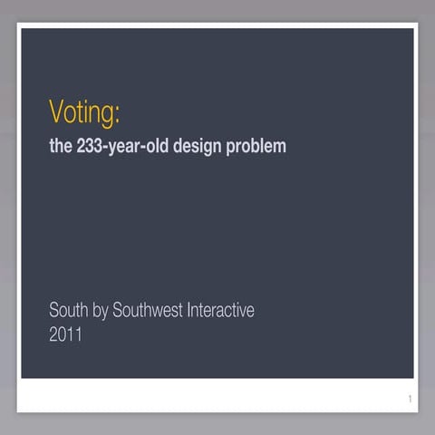 Voting: the 233-year-old design problem