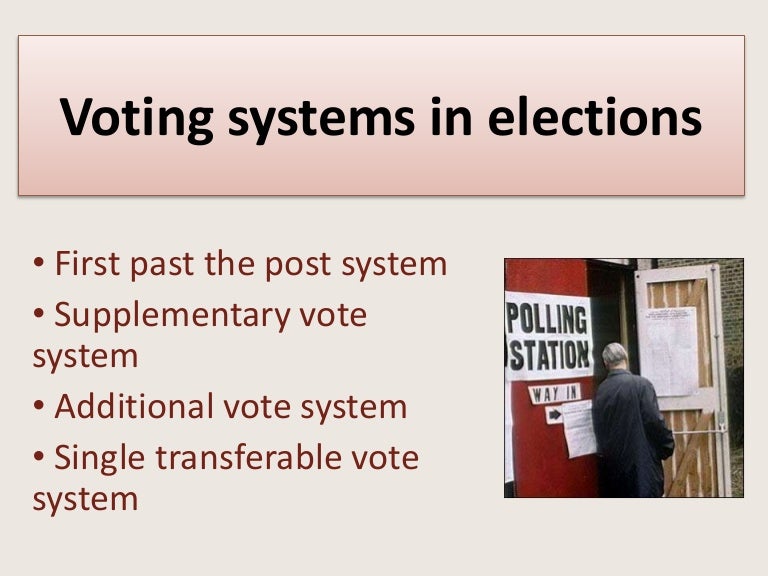 Voting systems in elections