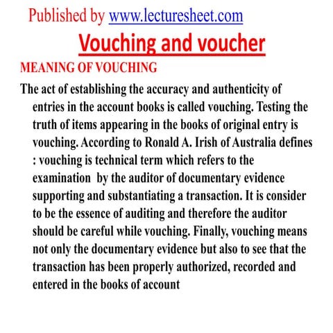 Vouching and voucher