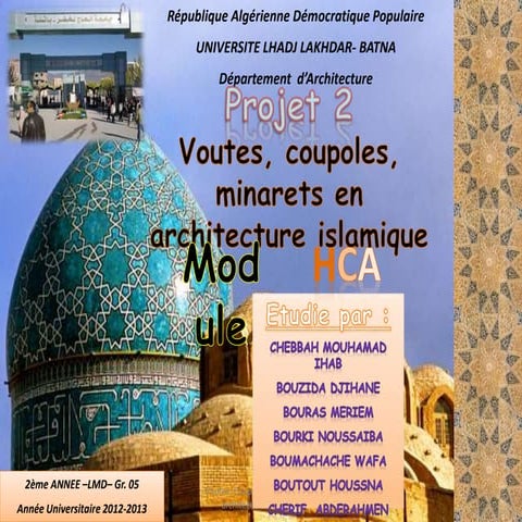 Voute,coupole,minaret