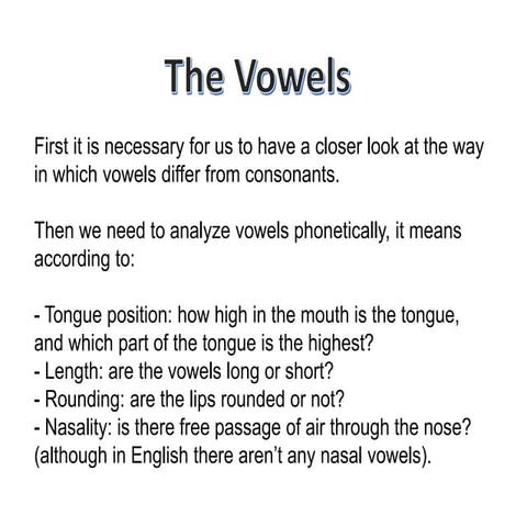 Vowels