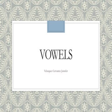 Vowels