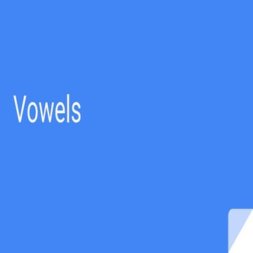Vowels 