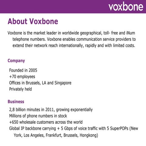 Voxbone Presentation