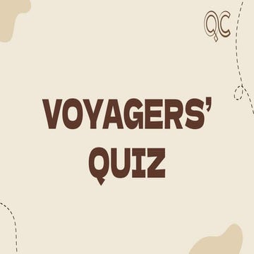 Voyagers' Quiz (TLC Quiz)- 17th February 2025, Quiz Club NITW