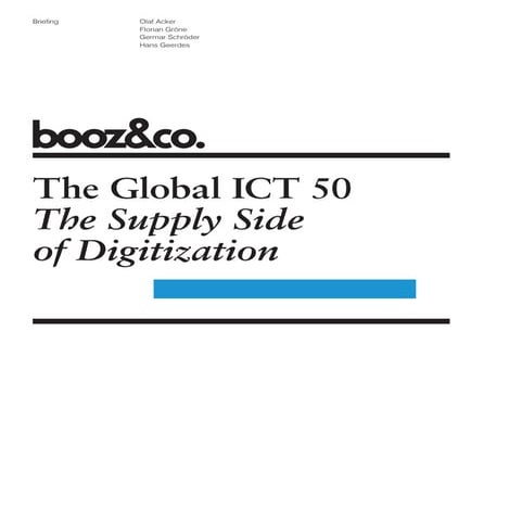 The Global ICT 50: The Supply Side of Digitization