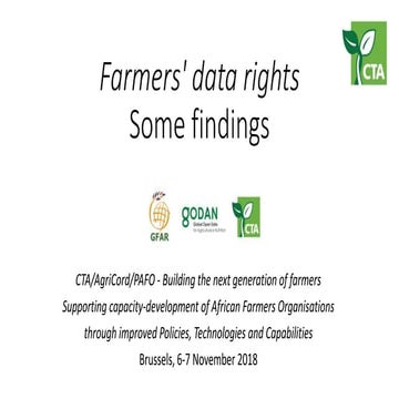 Farmers' data rights - Some findings