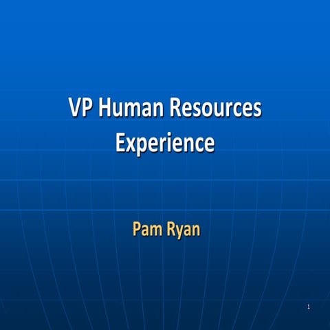 Vp Hr Experience Power Point Presentation