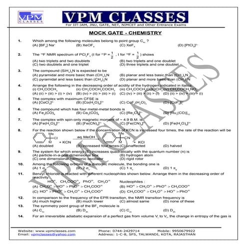 Vpm classes mock gate chemistry