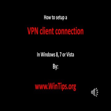VPN Client Setup on Windows 8, 7 & Vista