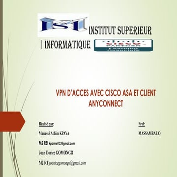 Vpn d’acces avec cisco asa 5500 et client