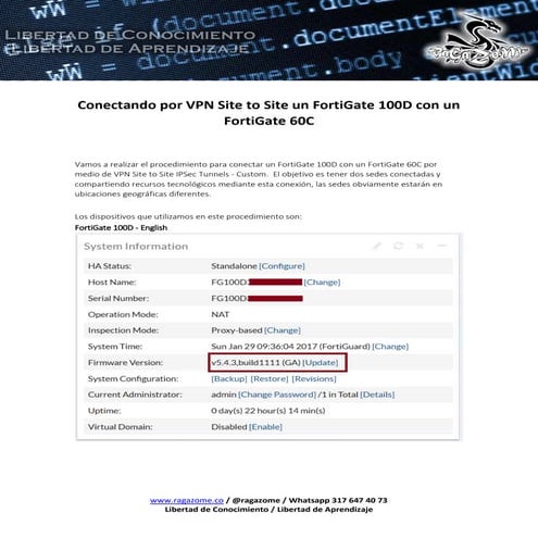 VPN Site to Site FortiGate 100D-60C