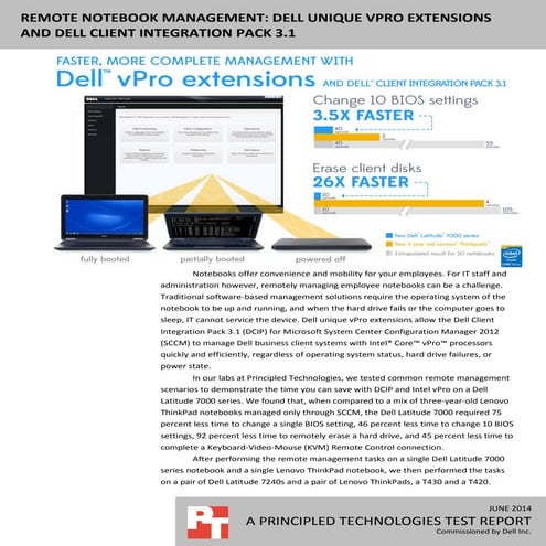 Remote notebook management: Dell unique vPro extensions and Dell Client Integ...