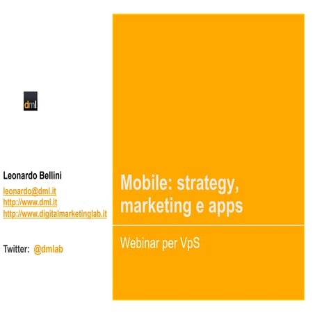 DML Mobile strategy, Marketing & Mobile Apps 2013