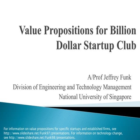 Value Propositions and Billion Dollar Startup Club