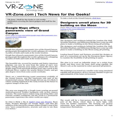 VR-Zone Tech News for the Geeks Feb 2013 Issue
